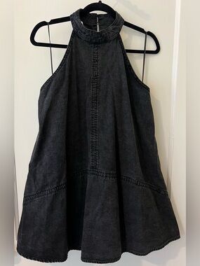 Free People Rising Sun Mini dress in black denin